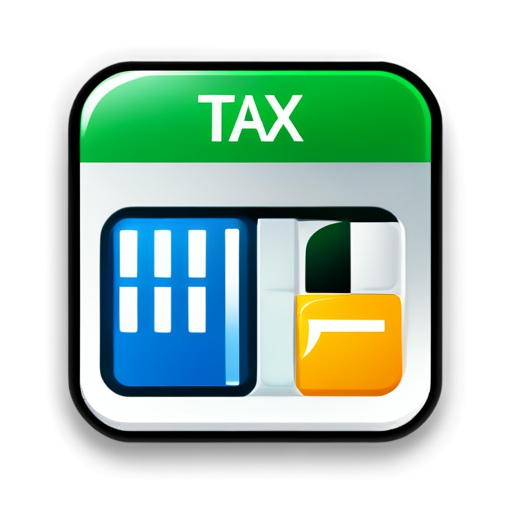 Design a logo for the "Tax Review Draft Tool," an Excel plugin aimed at quick document generation, reconciliation calculations, and report generation. The logo should convey a sense of technology, using modern design elements and colors that relate to tax declaration forms. Consider incorporating graphic elements that symbolize data processing or document generation, such as charts, files, or calculators, while maintaining a clean and easily recognizable appearance. - icon | sticker