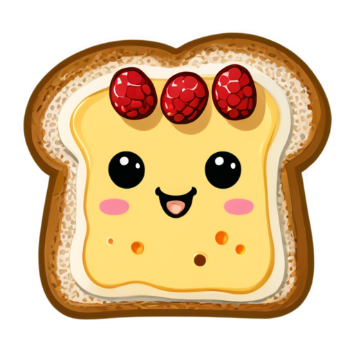 Toasted toast with melted chav cheese and chunks of yam berries. - icon | sticker