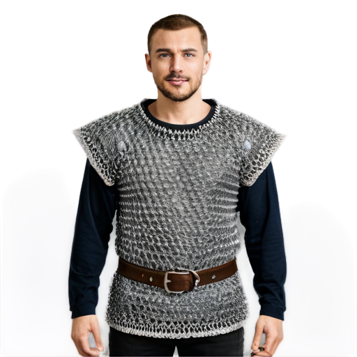 Medieval fantasy chainmail shirt, made of steel rings - icon | sticker