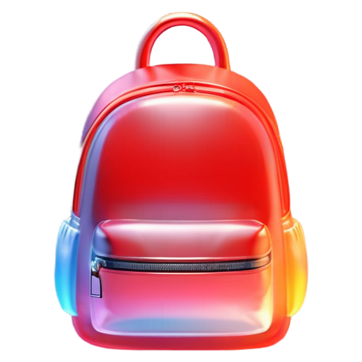 red backpack 3d model - icon | sticker