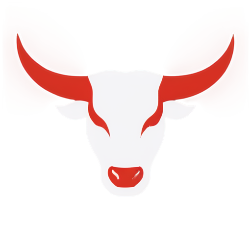 Abstract bull logo esports 1D in white and red style with the inscription bull industry - icon | sticker