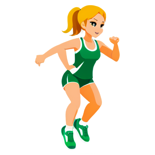 Icon for the application about sports, fitness and a healthy lifestyle, in green and white colors and in a minimalist style - icon | sticker