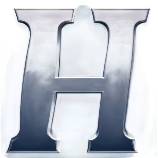 A bold, uppercase letter "H" as the central element. The icon should be easily recognizable at small sizes, like a favicon, so the "H" should remain simple and not overly complex. The icon should be white on a blue background and look hand write - icon | sticker