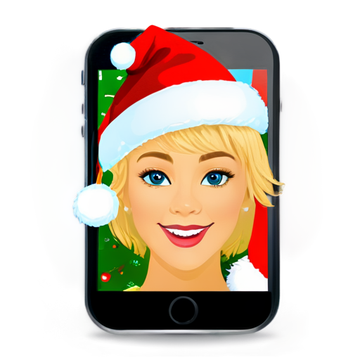 Calling app in Christmas style - icon | sticker