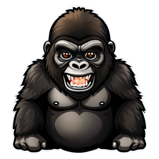 Gorilla with diamond teeth nft style - icon | sticker