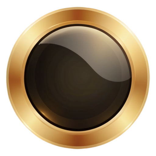 a golden round icon on a transparent background. the icon inside transparent - icon | sticker