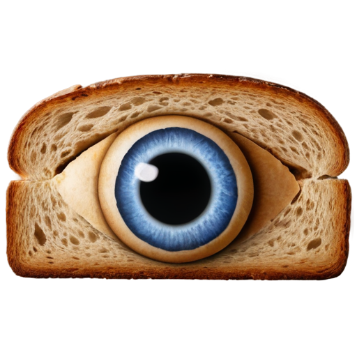 loaf of bread with eyes and mouth - icon | sticker