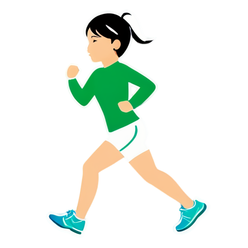 Icon for the application about sports, fitness and a healthy lifestyle, in green and white colors and in a minimalist style - icon | sticker