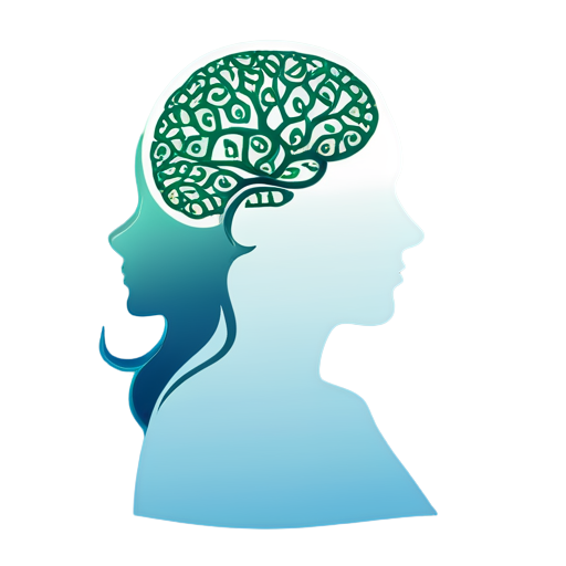 Create an avatar for a psychology blog aimed at a mixed audience (both men and women). The image should convey trust, professionalism, and warmth. Include a symbol of psychology, like a silhouette of a head with a neural network or a stylized brain, surrounded by calm, neutral colors (such as soft blues, greens, and grays). The background should be light, clean, and minimalist, so as not to distract from the main image. - icon | sticker