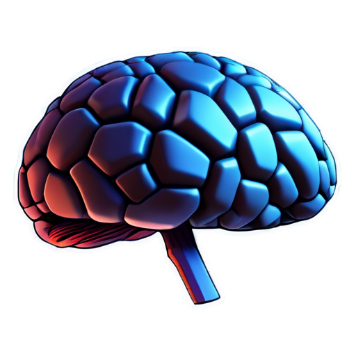 Low polygonal brain - icon | sticker