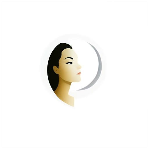 lawyer girl with the moon on background - icon | sticker