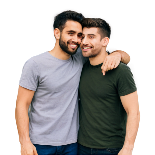 Two guys are embracing - icon | sticker