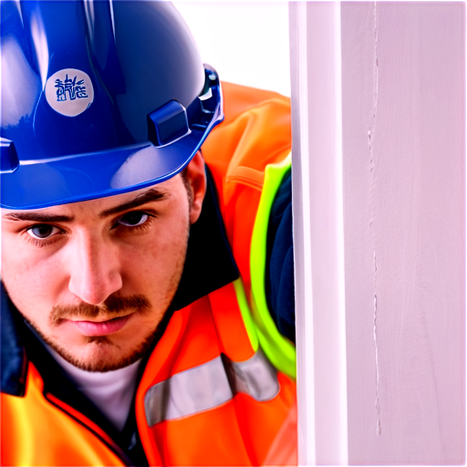 worker coming in through door facing me hard hat - icon | sticker