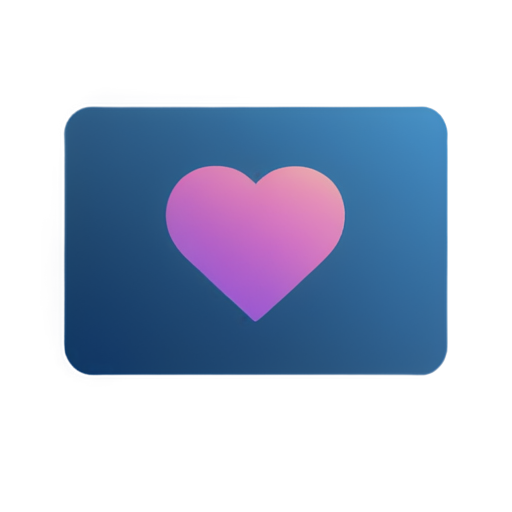 Please describe your icon 2 card with heart in inside. blue color with gradient - icon | sticker