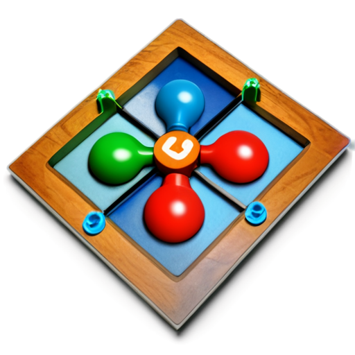 Create a 3D game logo named "Fun ludo", it should have ludo board within - icon | sticker