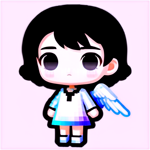 white feather pen, scared, white, pixel, angel - icon | sticker