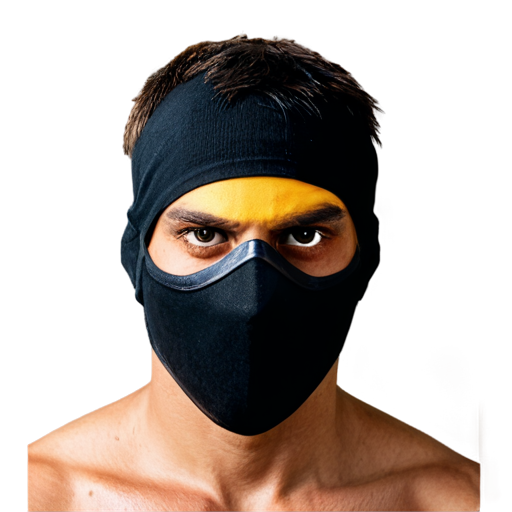 A frontal portrait of an assassin wearing a crow-beak mask and a black eye patch - icon | sticker