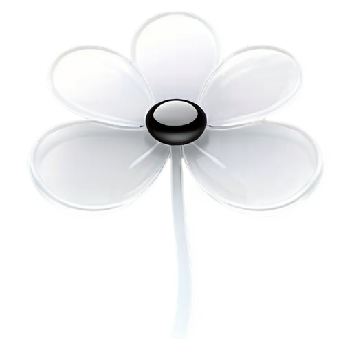 Glass transparent colorless flowers on white background - icon | sticker