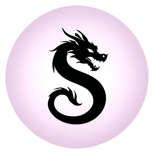 round logo with china dragon - icon | sticker