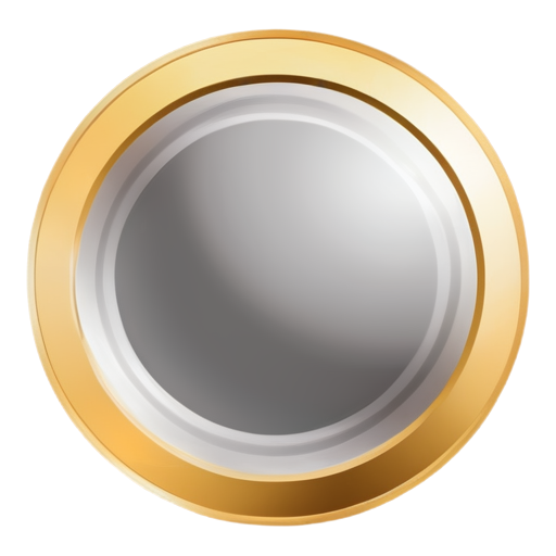 gold circle with silver on transparent background - icon | sticker