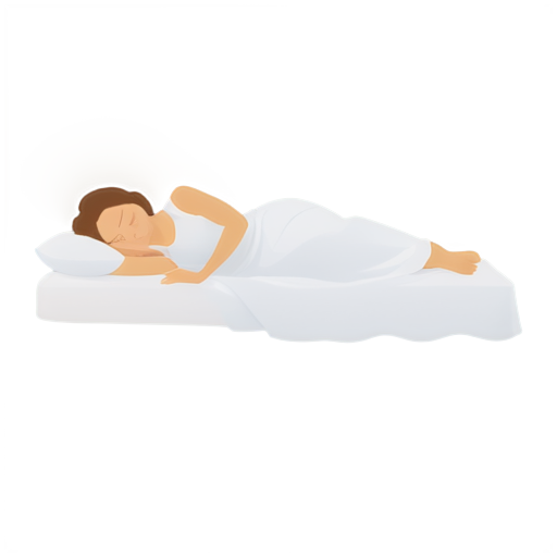 beautiful european woman sleeping in white bed - icon | sticker