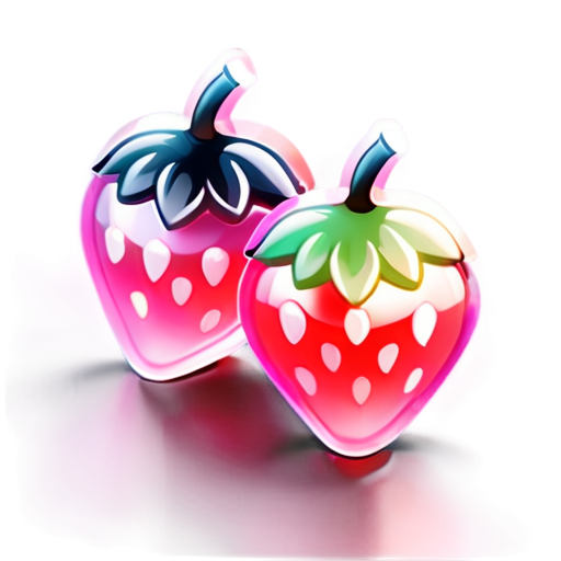 three berries strawberries, raspberries, blackberries in pink - icon | sticker