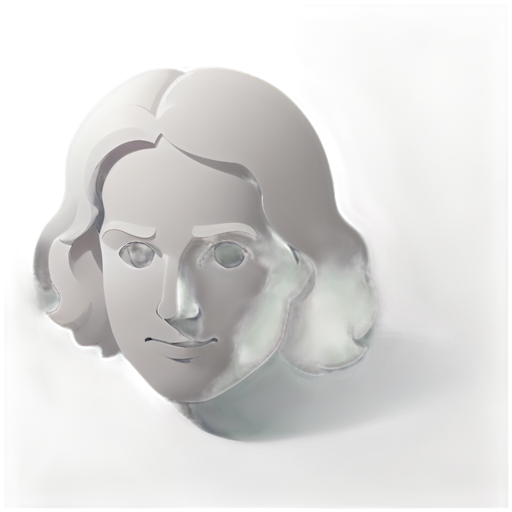 cartoonish isaac newton emoji, just his face outline in 2D - icon | sticker