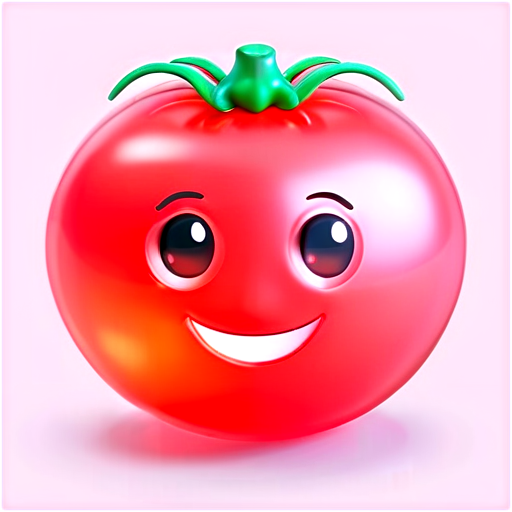 tomato with smile and eyes - icon | sticker