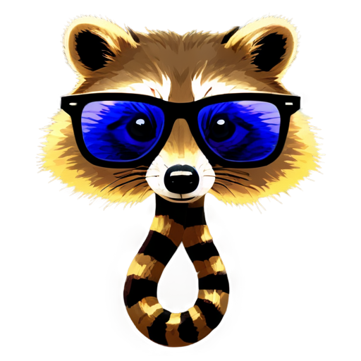 Raccoon Snake, Glasses, Games, rgb - icon | sticker