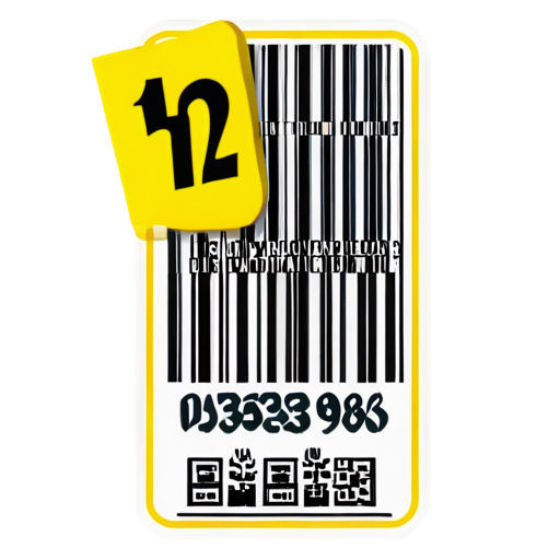 a label with a code 128 barcode and some text viewed from an angle - icon | sticker