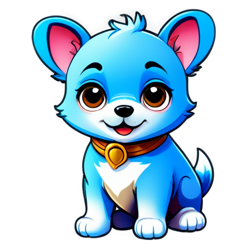 A cartoon dog with a gradient color - icon | sticker