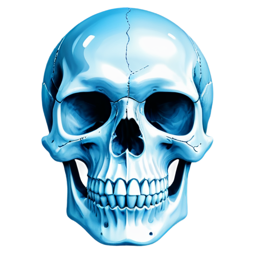 Skull blue urban style - icon | sticker