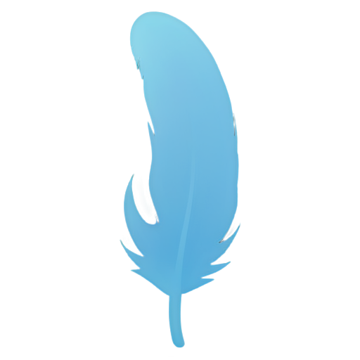 Blue soft feather icon - icon | sticker