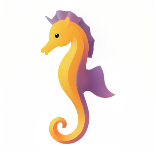 Abstract style jellyfish and seahorse cat hybrid - icon | sticker