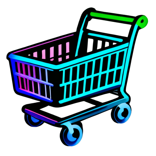 logo of a shopping cart in 2d and 2 color - icon | sticker