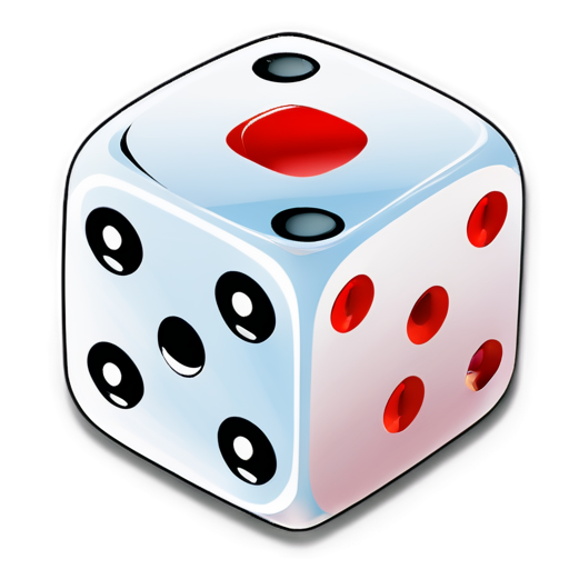 2 dice on a colored background in a frame - icon | sticker