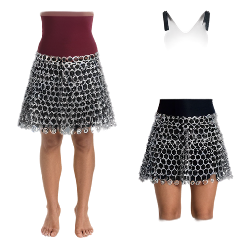 Medieval fantasy chainmail mini skirt, made of steel rings - icon | sticker