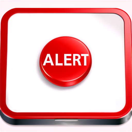 Red button with "Alert" - icon | sticker