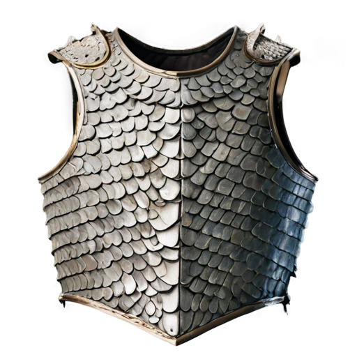 Medieval fantasy cuirass made of beige lizard scales, matte - icon | sticker