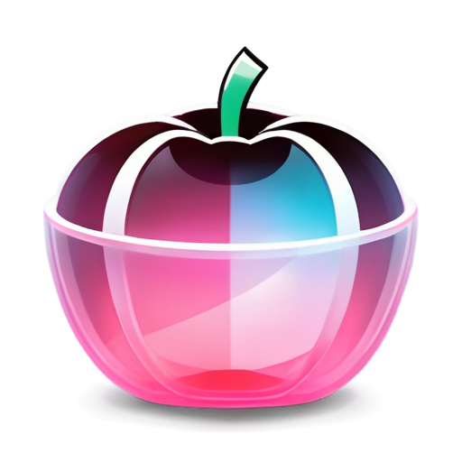 schematic image for the site of a fruit basket in pink color - icon | sticker