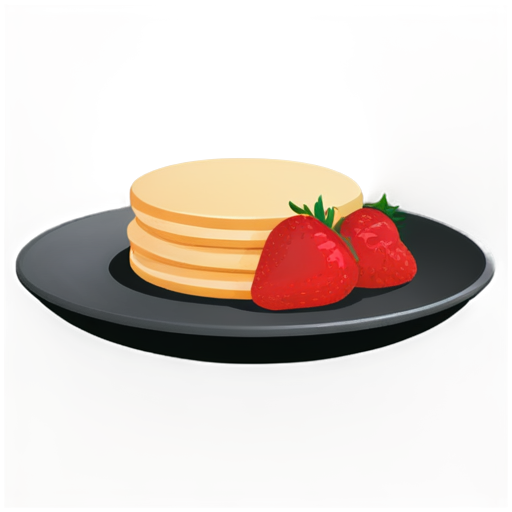 Magic Pancakes with the strawberries cut in half - icon | sticker