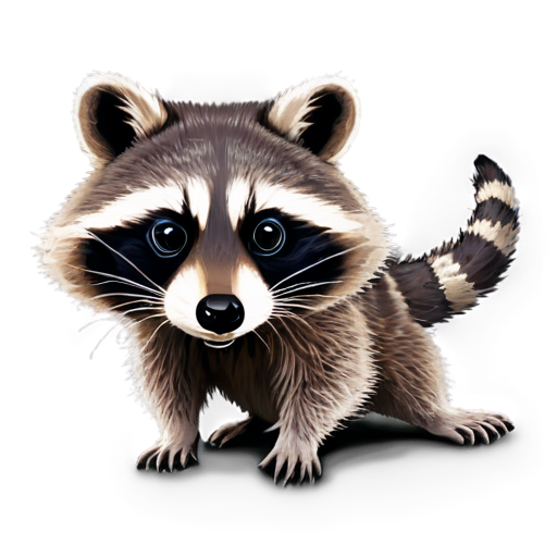 Raccoon, snake eyes, games, play on computer, rgb - icon | sticker