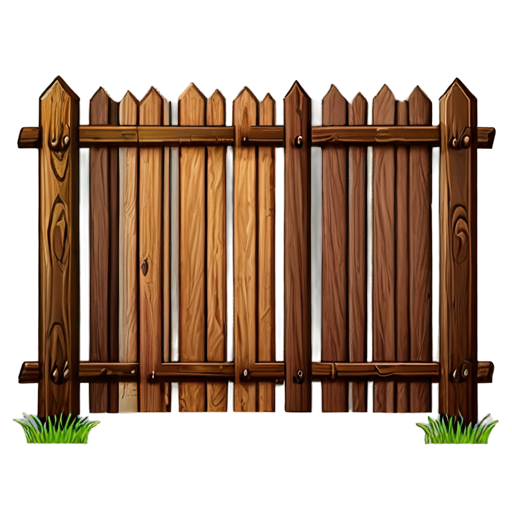 cartoon wood fence 2d - icon | sticker