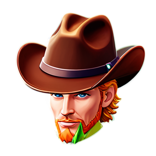 brown Cowboy hat on top of sims 4 plumbob - icon | sticker