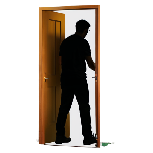 person coming in through door - icon | sticker