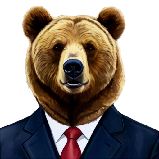 draw Russia president on bear - icon | sticker