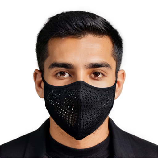 Smiling black mask - icon | sticker