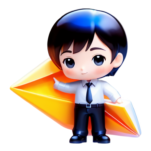 cute telegram mascot with paper plane in hands - icon | sticker