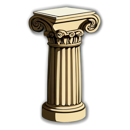 Greek column inside round icon - icon | sticker