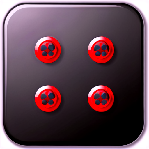 black and red button, computer game, square, vertical, gaming, single - icon | sticker